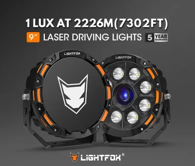 Lightfox 9inch Laser LED Driving Lights – 15,046 Lumens