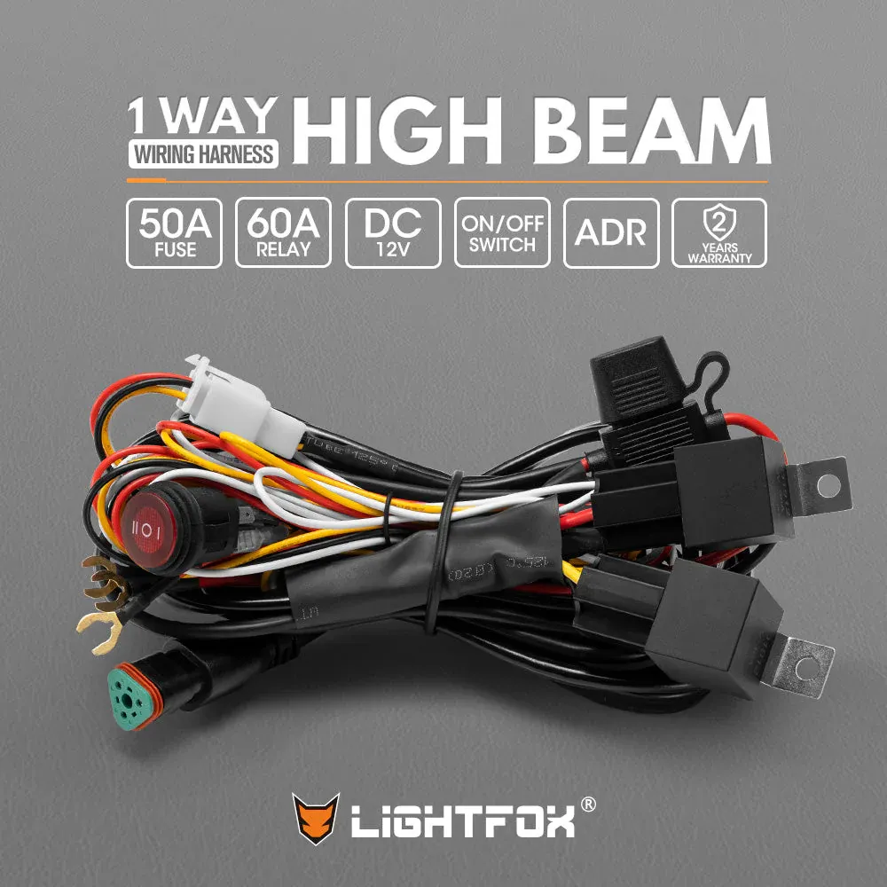 Lightfox High Beam Wiring Harness with DT 3-Pin