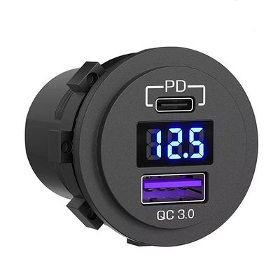Lumeno QC3 USB Charger with Volt Meter &amp; C-type Port