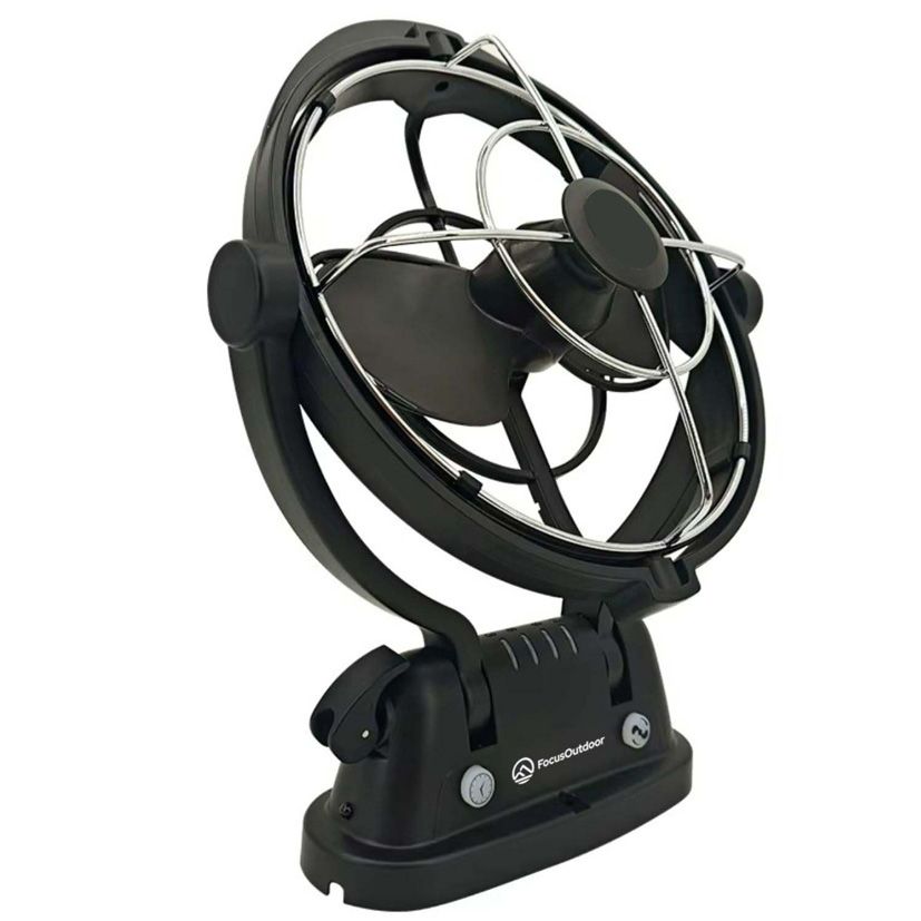 FocusOutdoor® 12V 360 Degree Omnidirectional 3 Speed Caravan Fan &amp; Remote