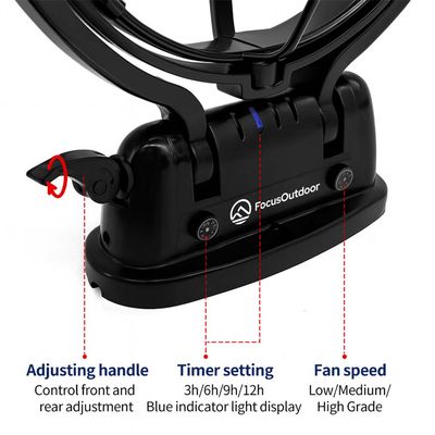 FocusOutdoor® 12V 360 Degree Omnidirectional 3 Speed Caravan Fan &amp; Remote