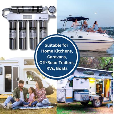FocusOutdoor® 5-Stage Stainless Steel Water Filter System | Also For Caravans