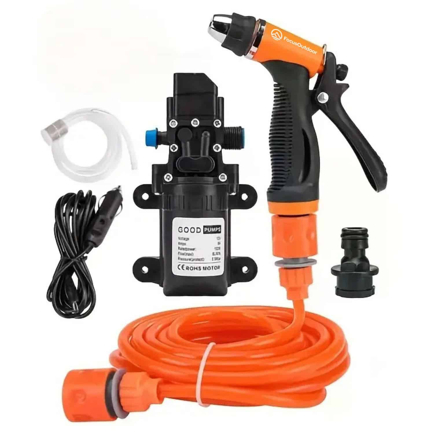 FocusOutdoor Portable 12V High Pressure Jet Washer with Pump