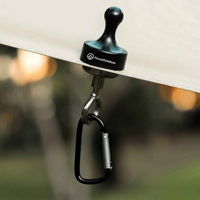 FocusOutdoor® Magnetic Camping Hook Hangers with Carabiner Clip- Set of 5