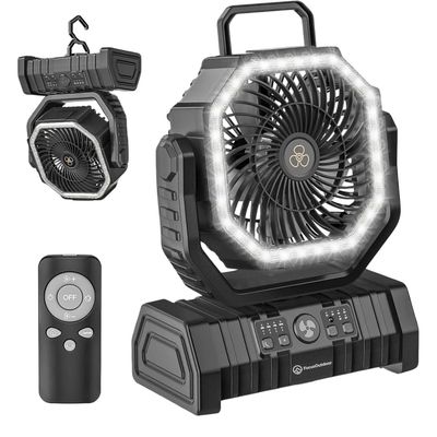FocusOutdoor® 20000mAh Rechargeable Camping Fan/Light