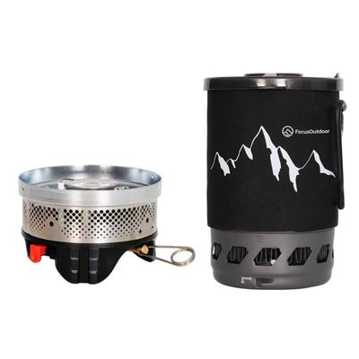 FocusOutdoor® Jet Flame Camping Stove with 1L Pot &amp; Bowl Set