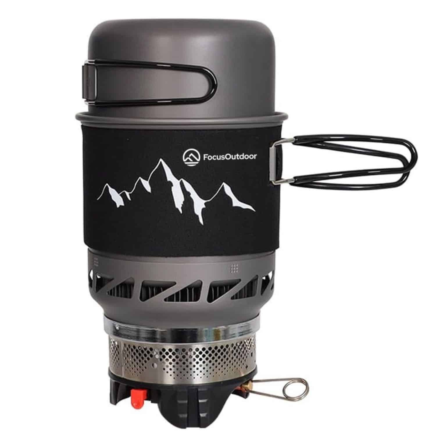 FocusOutdoor® Jet Flame Camping Stove with 1L Pot &amp; Bowl Set