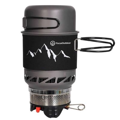 FocusOutdoor® Jet Flame Camping Stove with 1L Pot &amp; Bowl Set