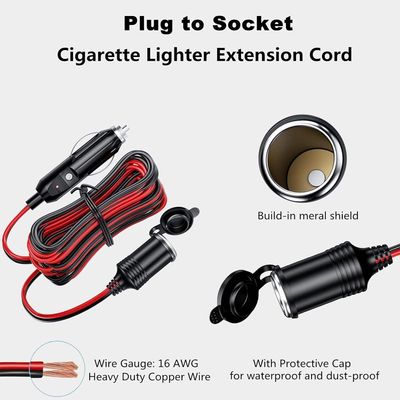 FocusOutdoor® 12V DC Car Extension Cable 4.5m Power Lead