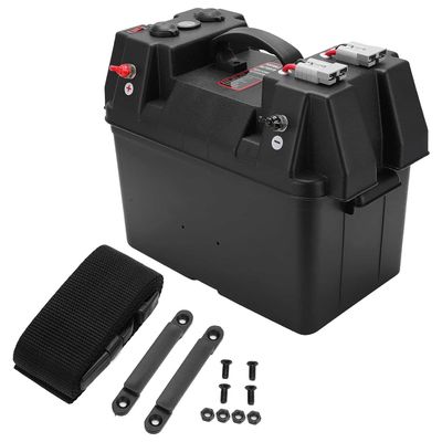 FocusOutdoor® Portable 12V Battery Box with Anderson Plugs, 12V Socket &amp; USB