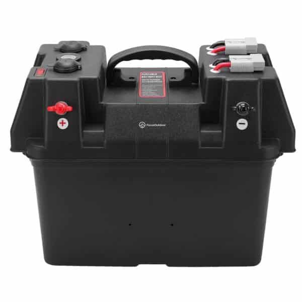 FocusOutdoor® Portable 12V Battery Box with Anderson Plugs, 12V Socket &amp; USB