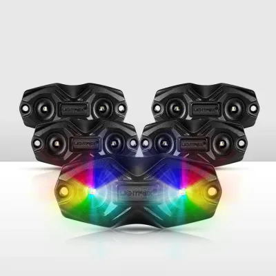 Lightfox RGBW LED Rock Lights – 4 Pack | Bluetooth Controlled | IP68 Lightfox RGBW LED Rock Lights – 4 Pack | Bluetooth Controlled | IP68