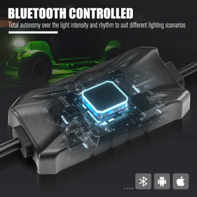 ​Lightfox RGBW LED Rock Lights – 8 Pack | Bluetooth Controlled | IP68
