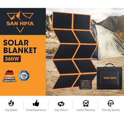 ​San Hima 360W Folding Solar Blanket Kit with 20A MPPT Controller