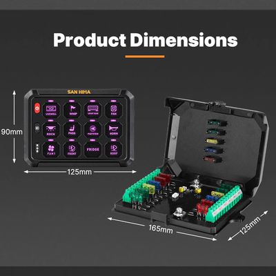 San Hima 12 Gang Bluetooth Switch Panel 12V/24V