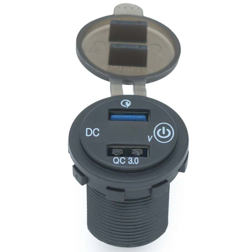 Lumeno Dual QC Socket Charger -  Voltmeter and On/Off