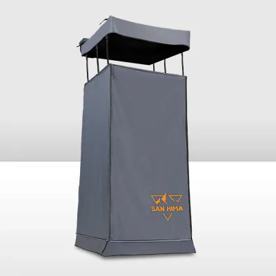 ​San Hima Fold-Out Awning Shower Tent with Built-in LED Light