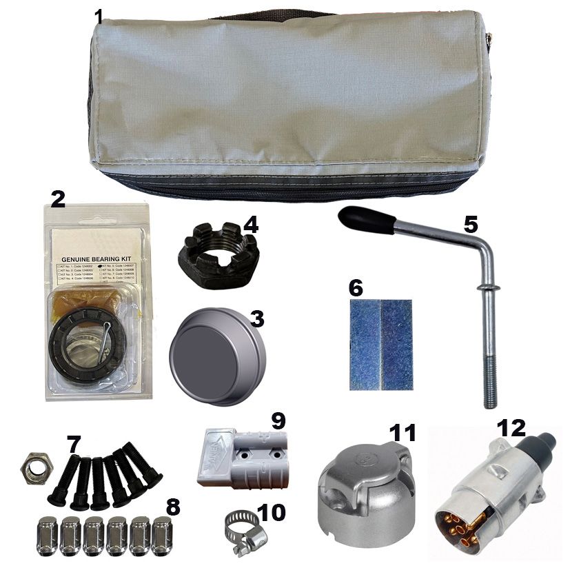 Travel Spare Kit - Bearing Kit No9 - Unbraked Axle
