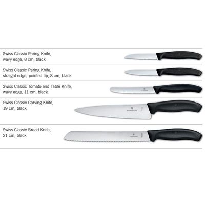 ​Victorinox Swiss Classic 5-Piece Kitchen Knife Set – Black Gift Box