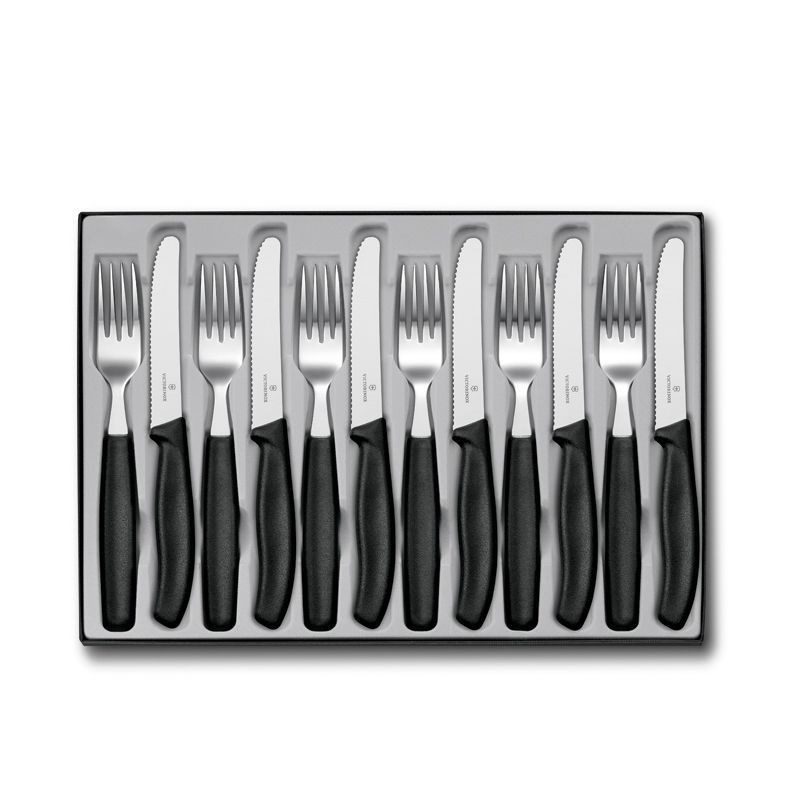 ​Victorinox Swiss Classic 12-Piece Table Knife and Fork Set – Black