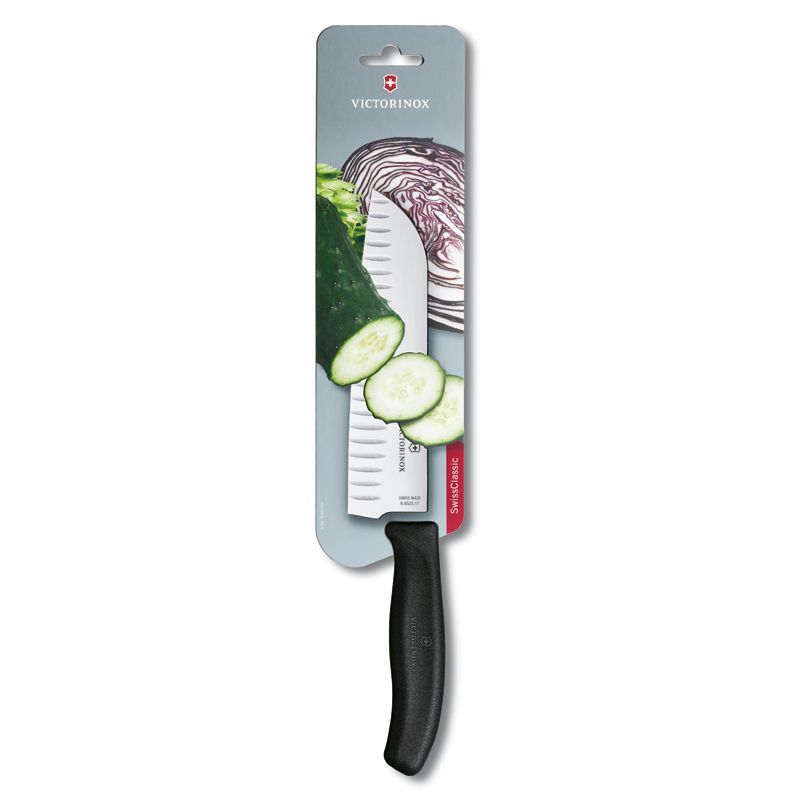 ​Victorinox Swiss Classic Santoku Knife with Fluted Blade – 17 cm