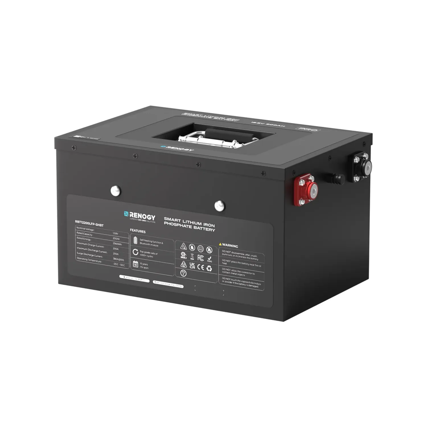 Renogy 12.8V 500Ah Pro Series Smart Lithium Iron Phosphate Battery