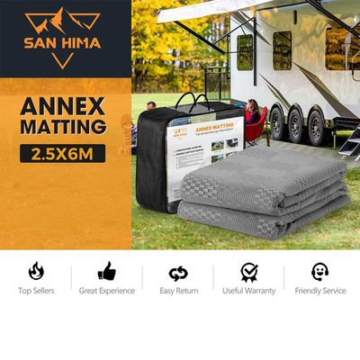 San Hima Annex Mesh Floor Mat – Grey - 6 m × 2.5 m