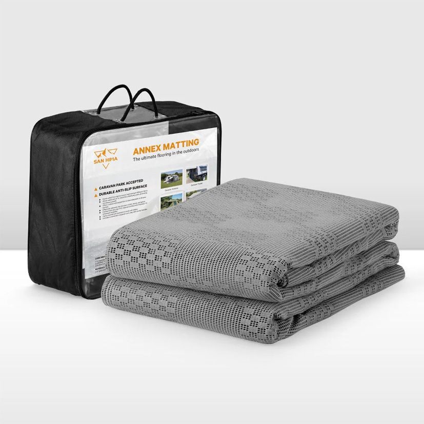 San Hima Annex Mesh Floor Mat – Grey - 6 m × 2.5 m