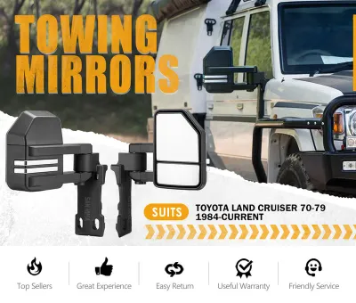 San Hima Gen2 Extendable Towing Mirrors for Toyota Land Cruiser 70 Series