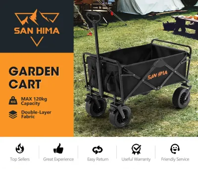 San Hima Folding Camping Wagon with All-Terrain Wheels