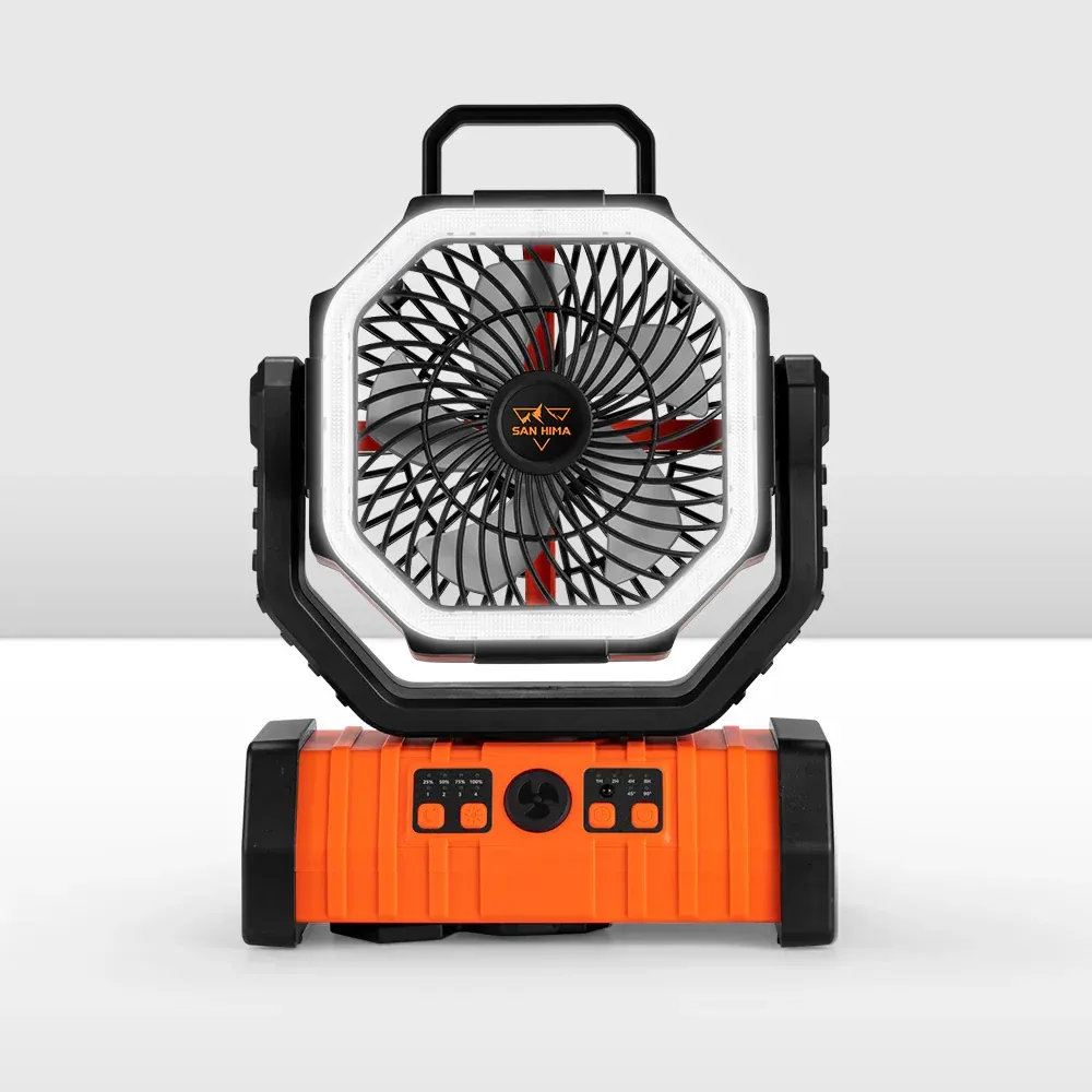 San Hima 20,000mAh Rechargeable Camping Fan with LED Light