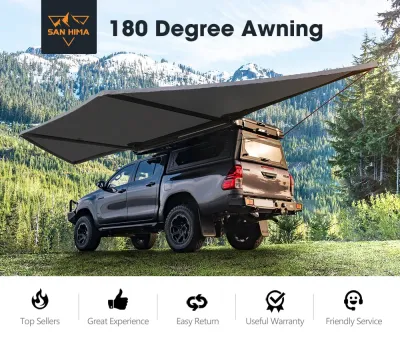 San Hima 180° Freestanding 4×4 Awning with Integrated Support Legs