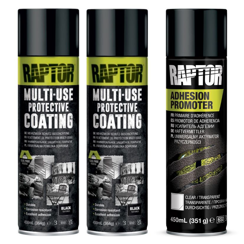 RAPTOR Multi-Use Protective Coating &amp; Adhesion Promoter - COMBO, Protective Coating: Black