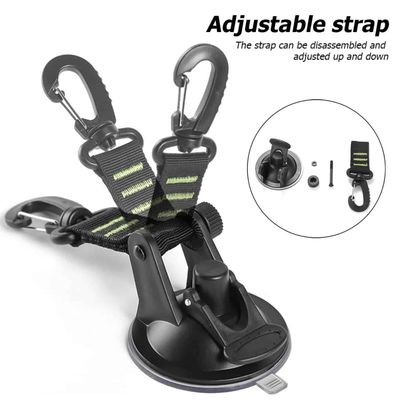 FocusOutdoor® Heavy-Duty Suction Cup Hooks with Clamps – Set of 4
