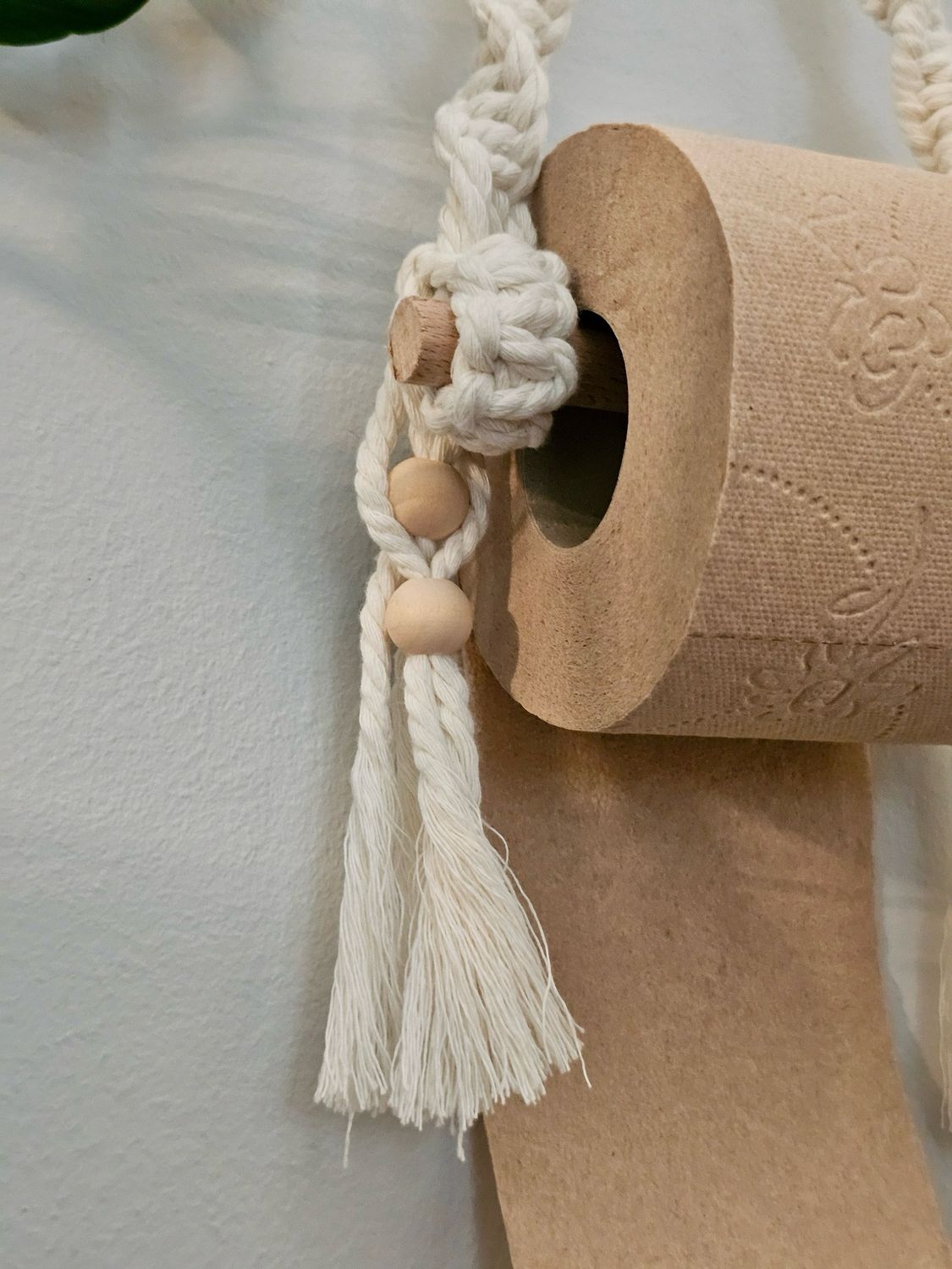 Makramé WC papír tartó - Light Beige