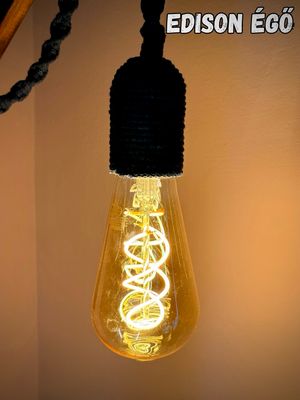 Vintage Falilámpa Edison Izzóval