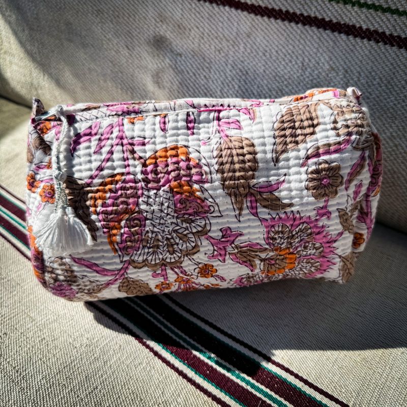 Toiletry Bag Orange Flower Medium