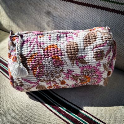 Toiletry Bag Orange Flower Medium