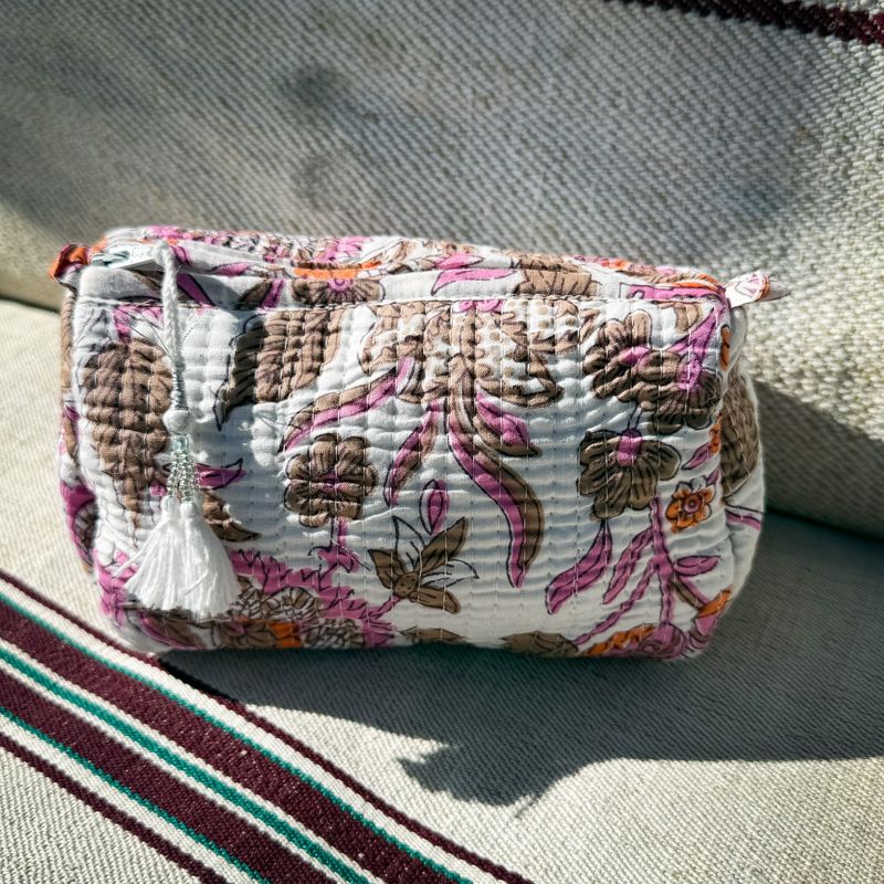 Toiletry Bag Orange Flower Small