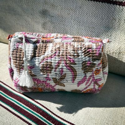 Toiletry Bag Orange Flower Small