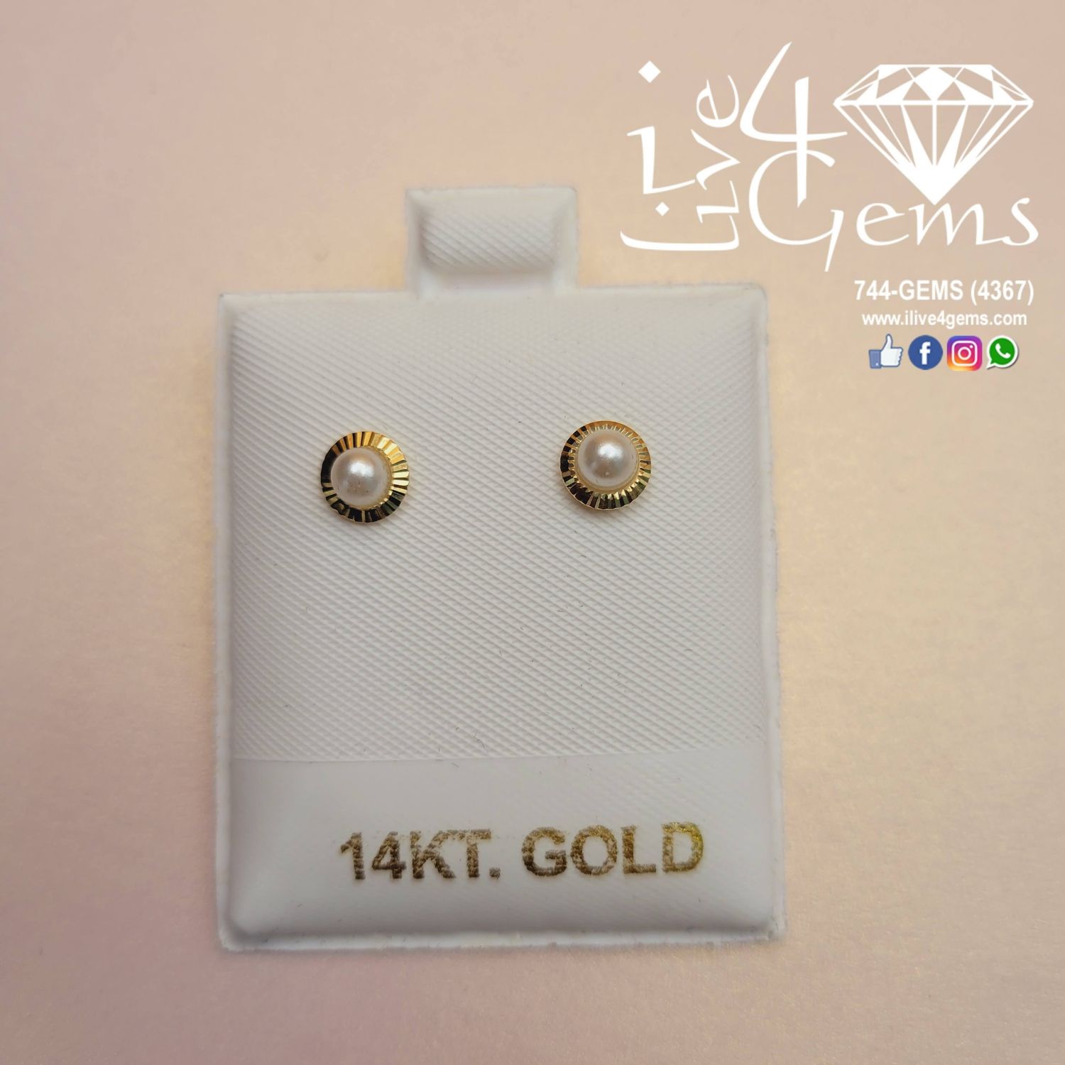 14kt Sm Pearl Screwback Stud