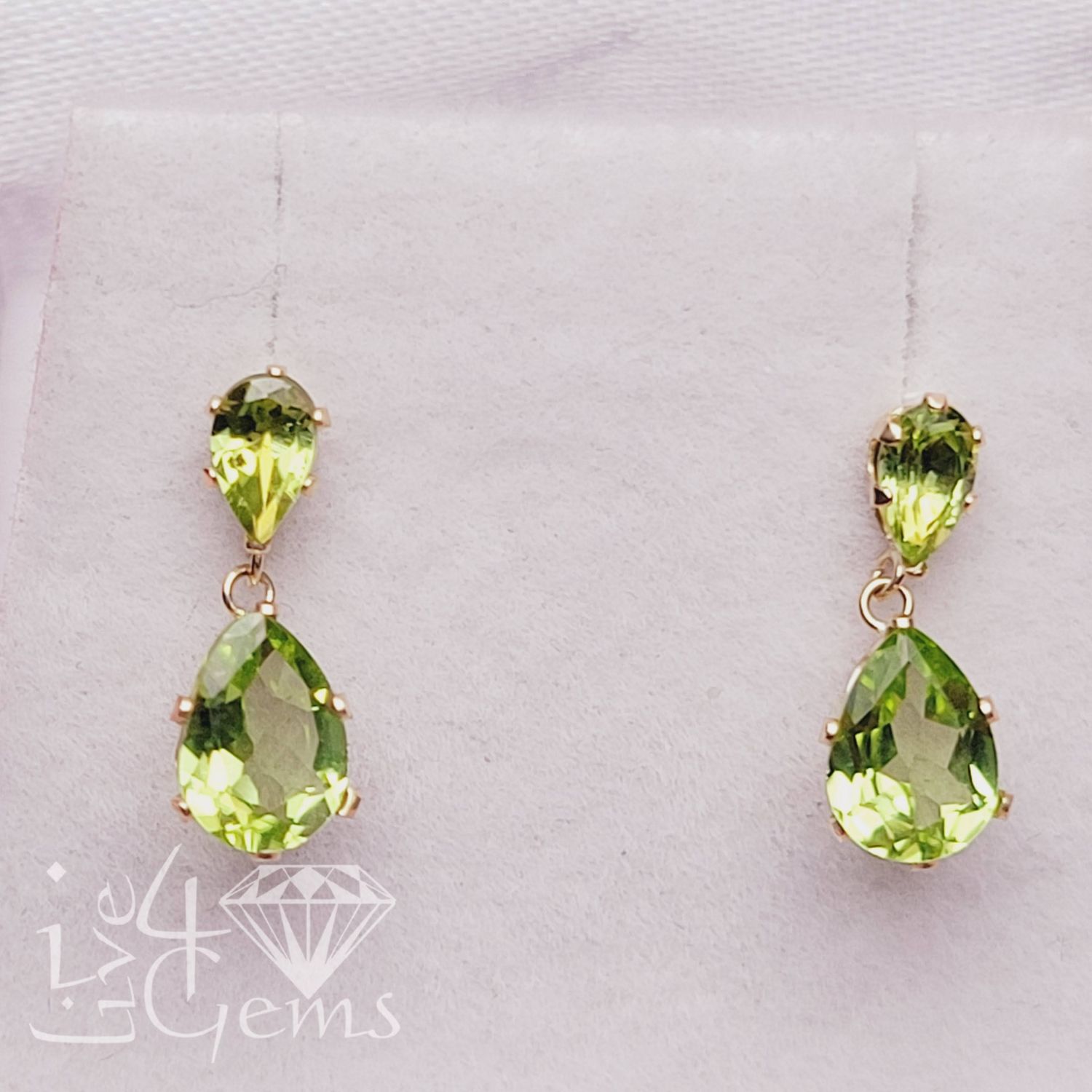 14kty Peridot Pear Earring