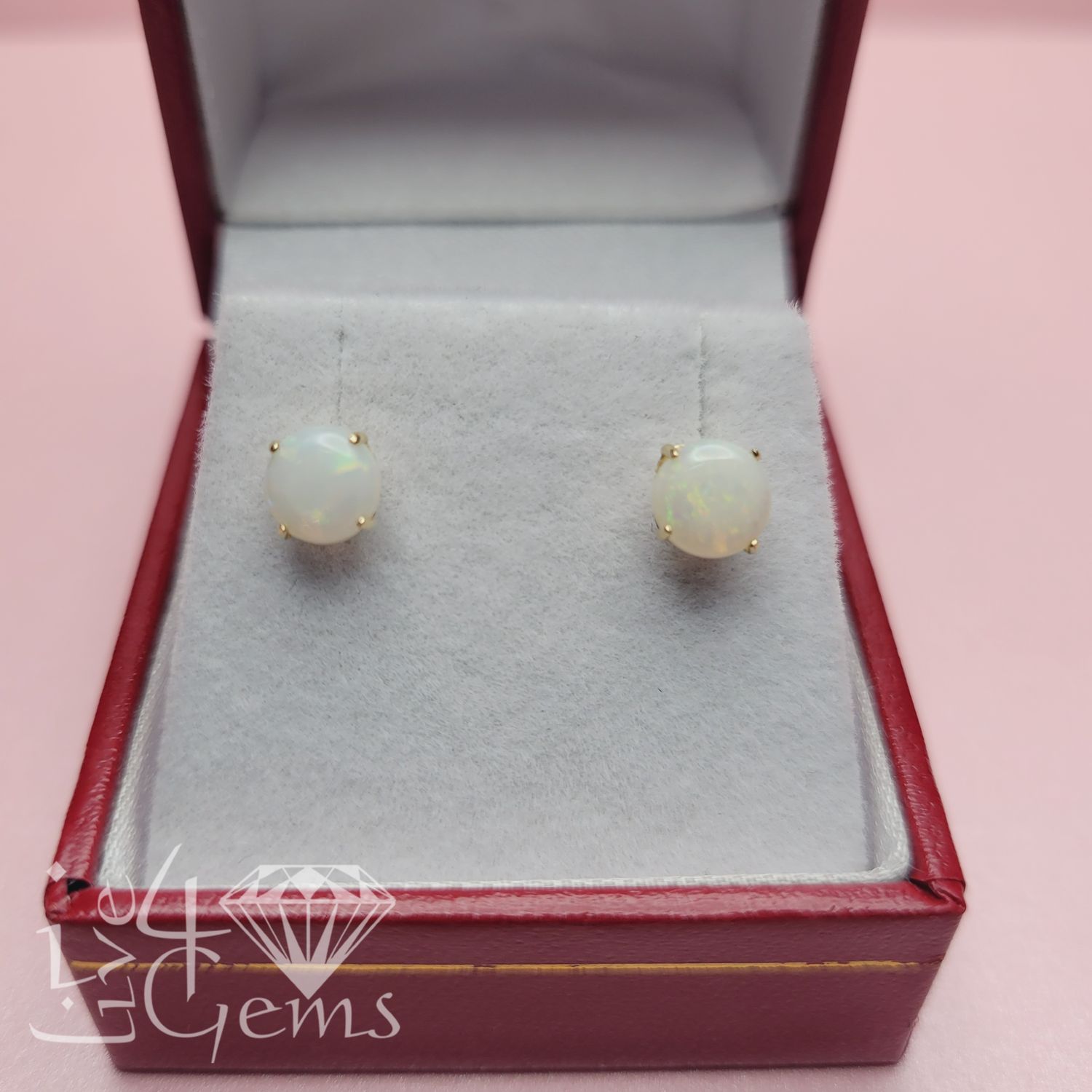 14kty 6mm Opal Stud