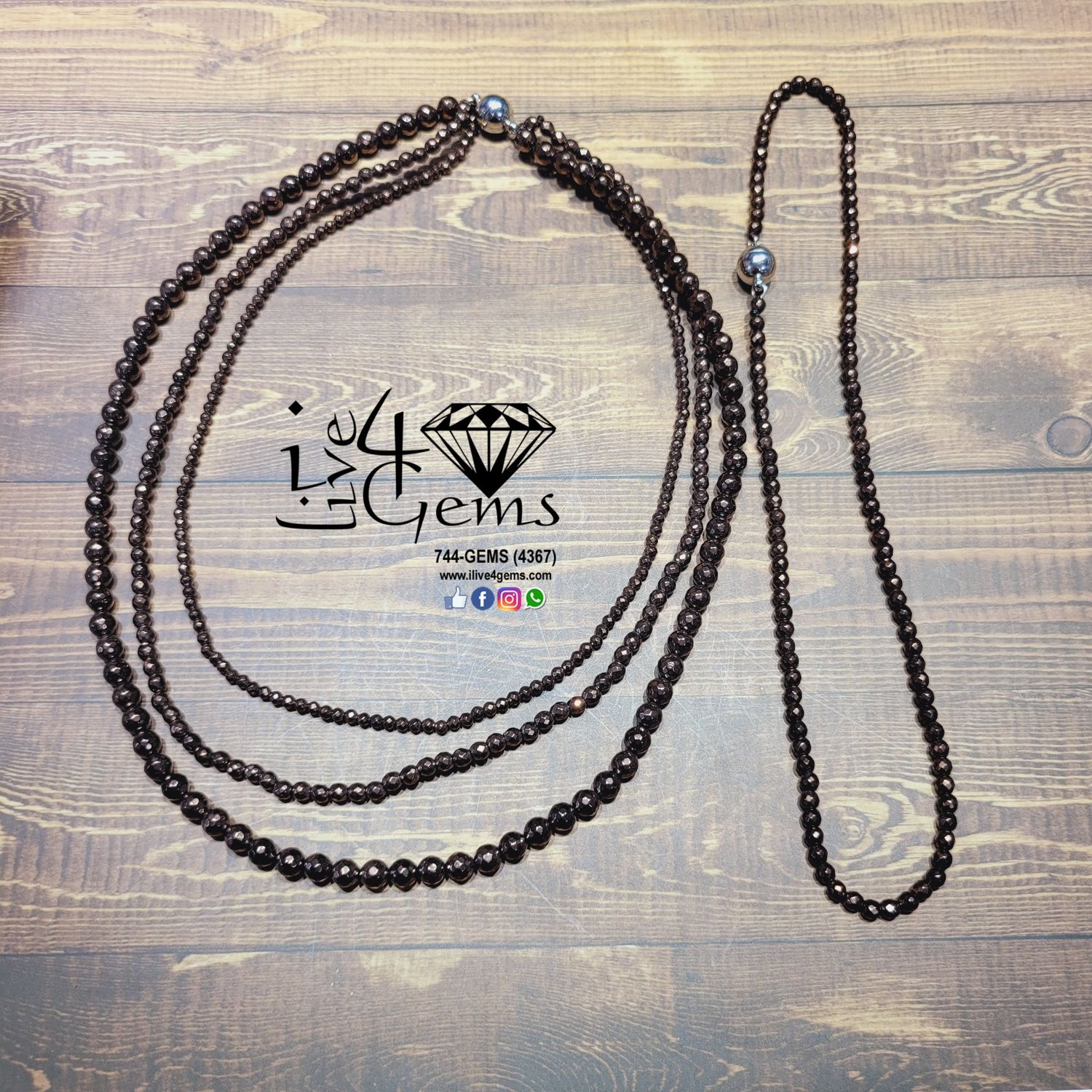 Bronze Hermatite Hand Strung Transformer 18&quot;L