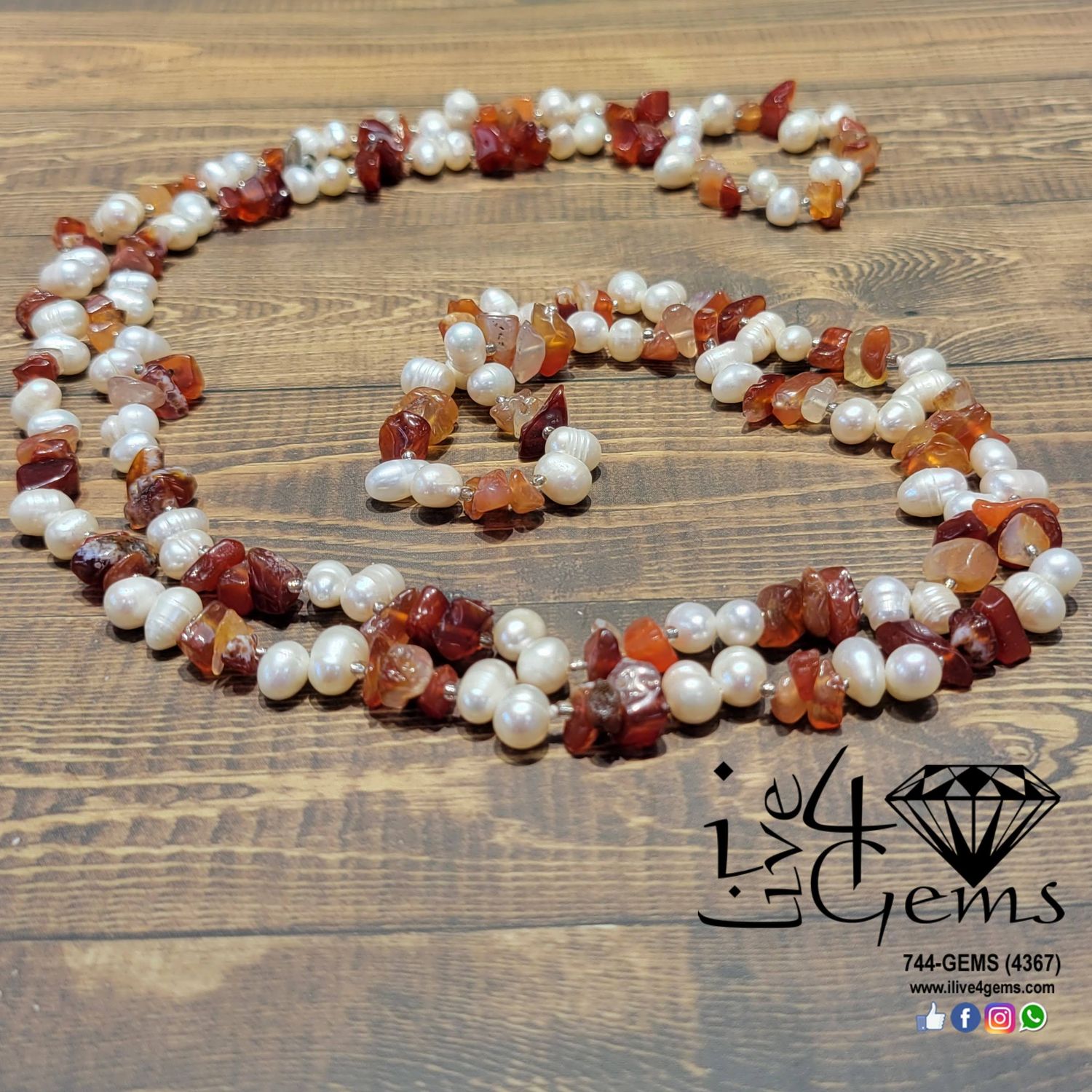 Pearl 40&quot; Long Strand Convertible Necklace, Gemstone: Citrine