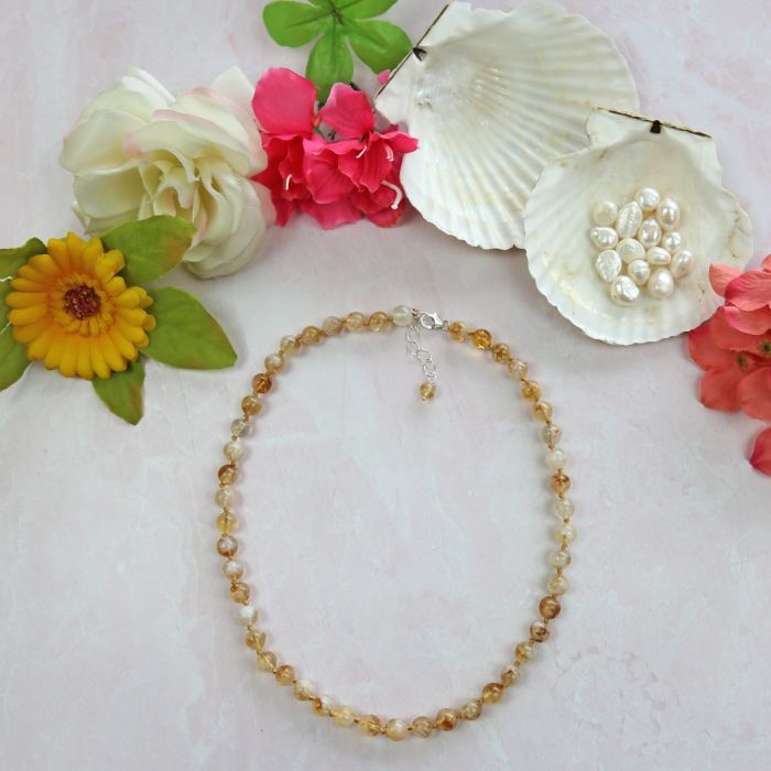 Citrine Knotted Necklace