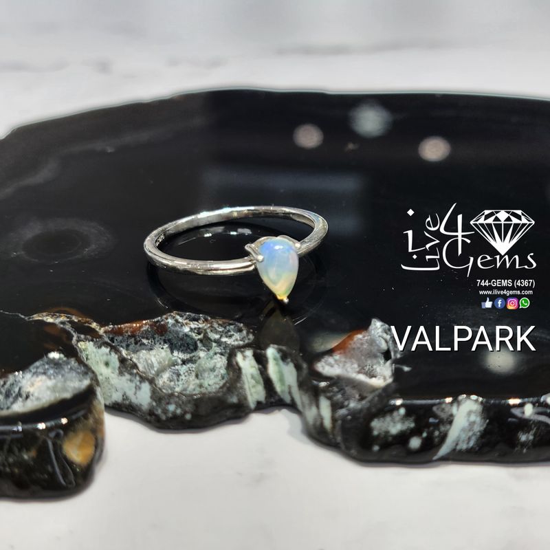 Sterling Silver Ethiopian Opal Stackable Ring