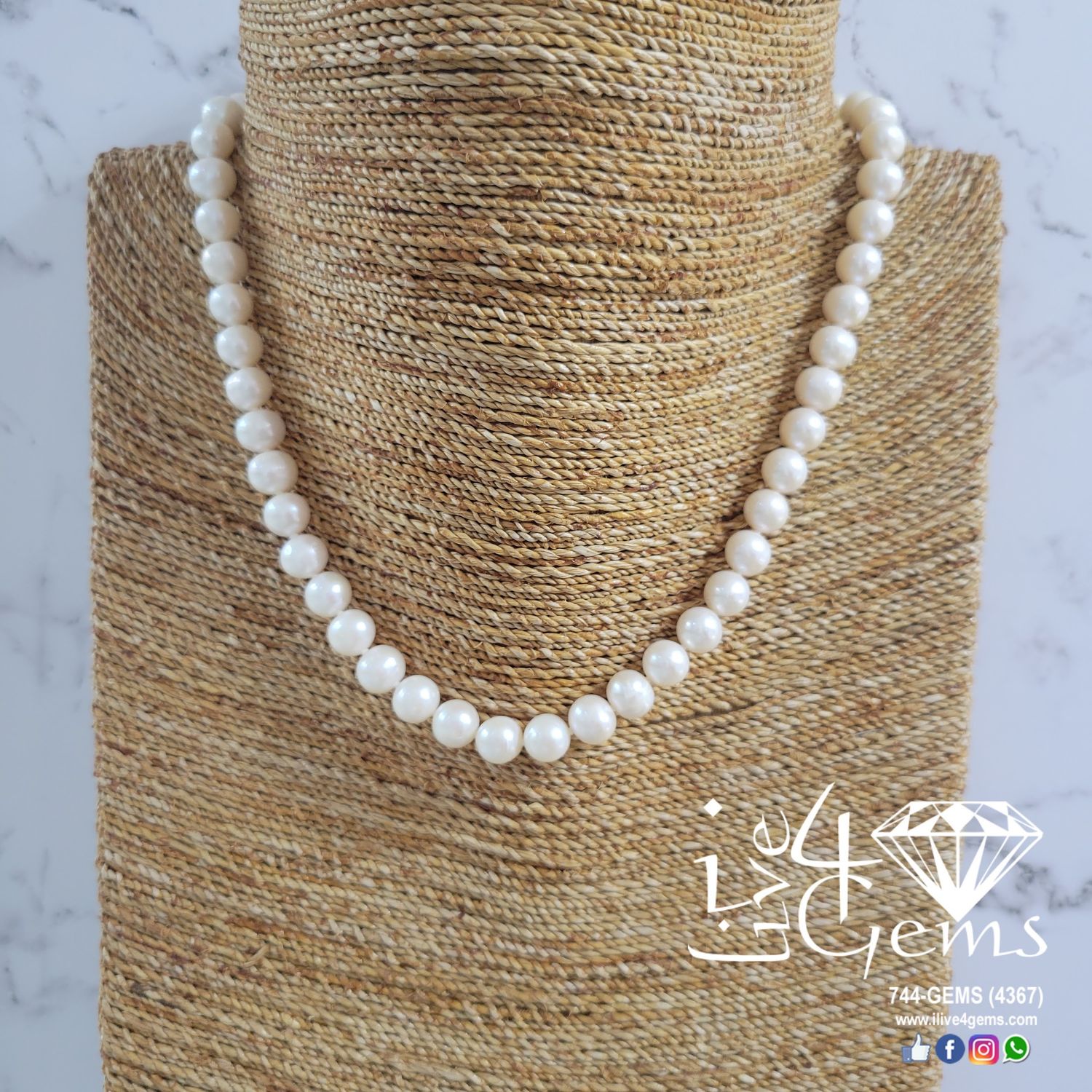 Pearl Baroque 8mm 17&quot; Necklace Heart Toggle