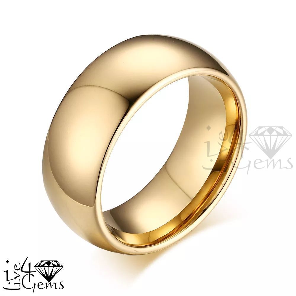 Tungsten Carbide Comfort Fit Gold Band 8mm