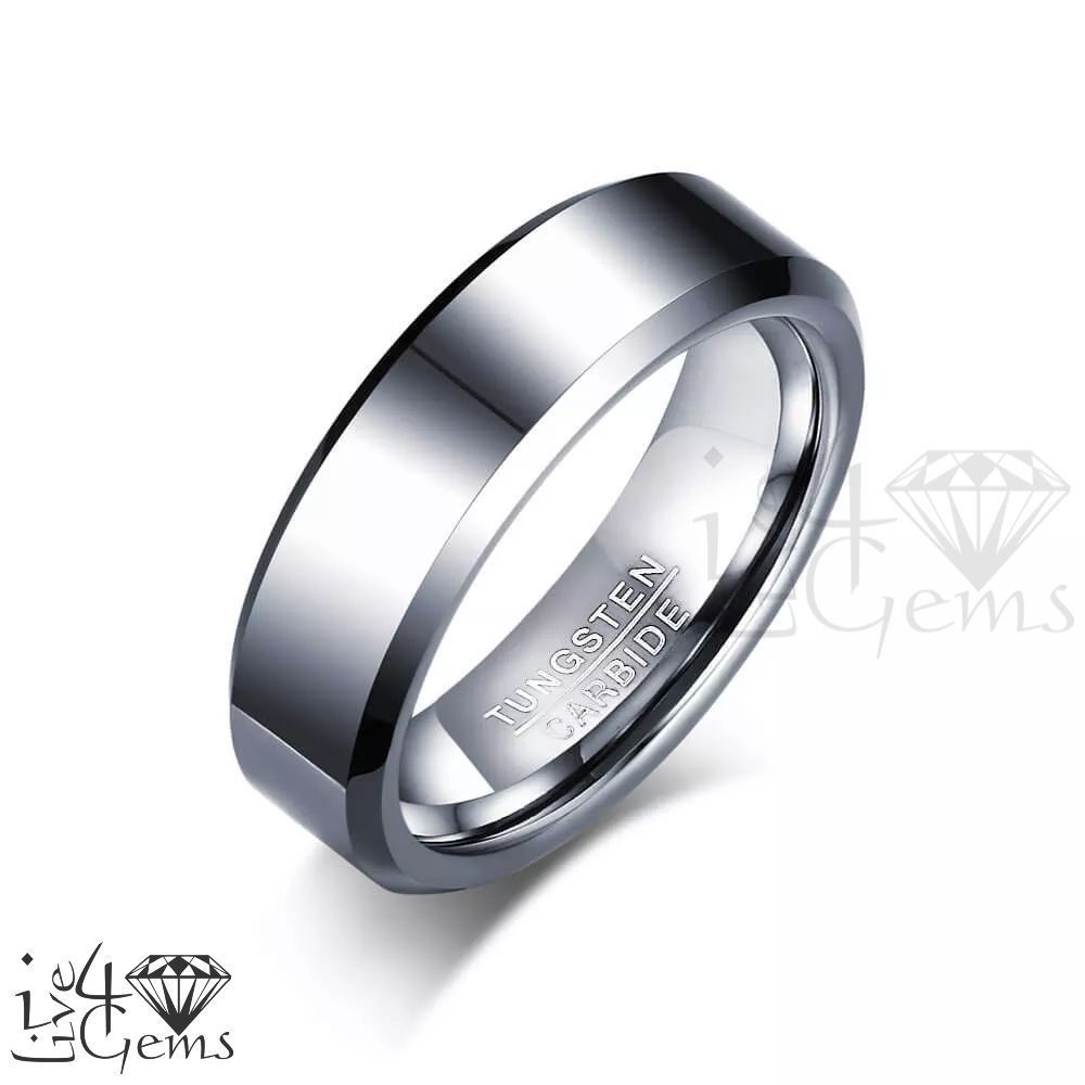 Tungsten Carbide Silver Matte Stripe Band 6mm